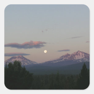 Moon over de Cascades Vierkante Sticker