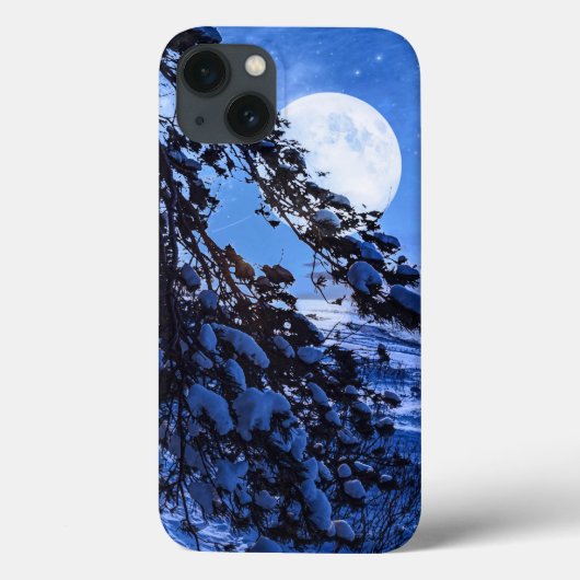 Moon over de sneeuwvloerboom en de kust van het ze Case-Mate iPhone case (Achterkant)