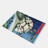Moon over een waterval, Hiroshige, Ukiyo-e Deurmat (Schuin)