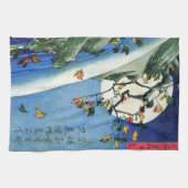 Moon over een waterval, Hiroshige, Ukiyo-e Theedoek (Horizontaal)