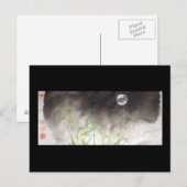 Moon Over Grass Black Briefkaart (Voorkant / Achterkant)