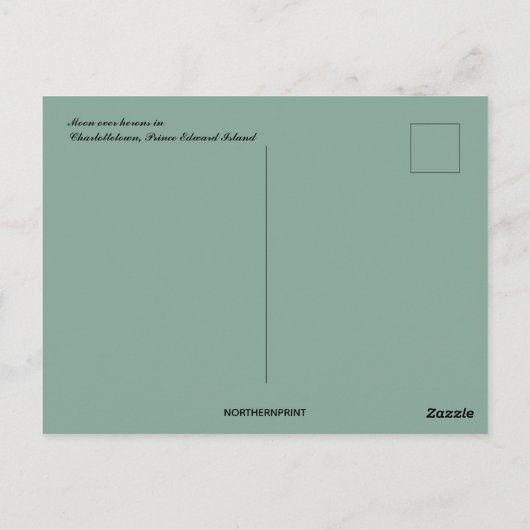 Moon Over Herons Charlottetown PEI Canada Briefkaart (Achterkant)
