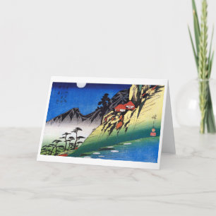 Moon over het berglandschap, Hiroshige, Ukiyo-e Kaart
