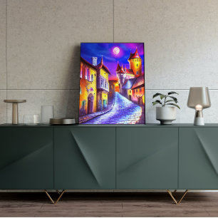 Moon over het Poster voor het schilderen van het k