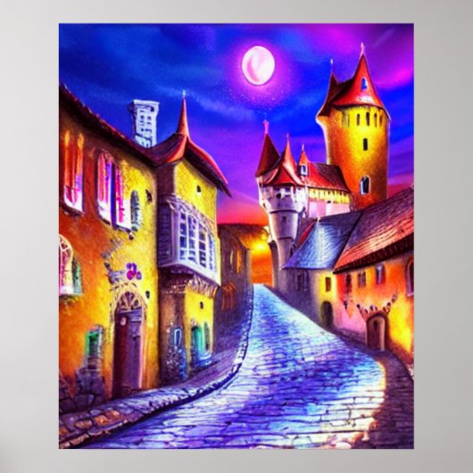 Moon over het Poster voor het schilderen van het k (Voorkant)