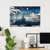 Moon Over Hibiya Park door Tsuchiya Koitsu Poster (Thuiskantoor)