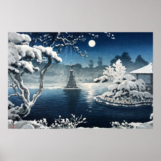 Moon Over Hibiya Park door Tsuchiya Koitsu Poster (Voorkant)