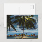 Moon over Miami Florida Briefkaart (Voorkant / Achterkant)