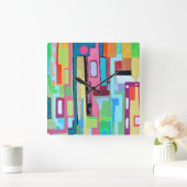 Moon Over Miami Wall Clock Vierkante Klok (Huis)