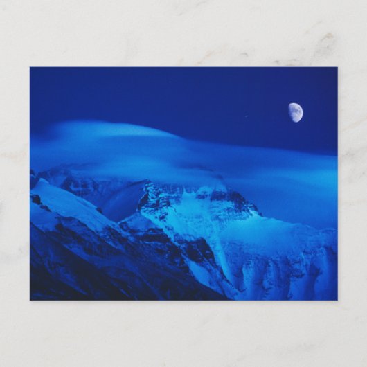 Moon Over Mt. Everest Tibet, China Briefkaart (Voorkant)