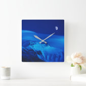 Moon Over Mt. Everest Tibet, China Vierkante Klok (Huis)