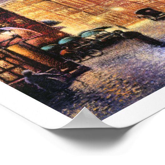 Moon Over Old City Poster (Hoek)