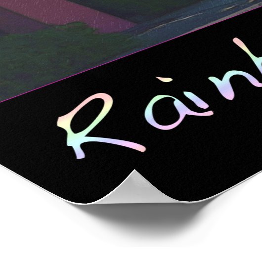 Moon over Rainbow Row Poster (Hoek)