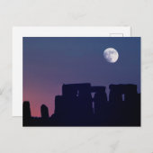 Moon Over Stonehenge | Wiltshire, Engeland Briefkaart (Voorkant / Achterkant)