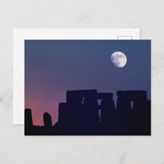 Moon Over Stonehenge | Wiltshire, Engeland Briefkaart (Voorkant / Achterkant)