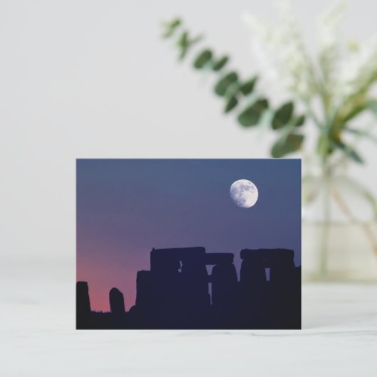 Moon Over Stonehenge | Wiltshire, Engeland Briefkaart (Staand voorkant)