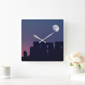 Moon Over Stonehenge | Wiltshire, Engeland Vierkante Klok (Huis)