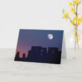 Moon Over Stonehenge | Wiltshire, England Kaart (Gele Bloem)