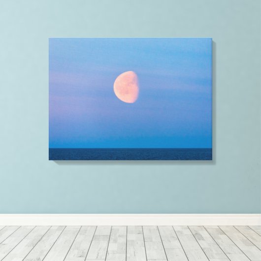Moon Over the Bering Sea | Russia Far East Canvas Afdruk (Insitu (Houten vloer))