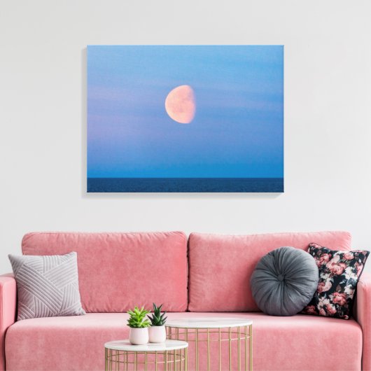 Moon Over the Bering Sea | Russia Far East Canvas Afdruk (Insitu (Woonkamer))