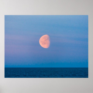 Moon Over the Bering Sea   Russia Far East Poster