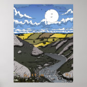 Moon Over The Valley Poster (Voorkant)