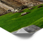 Moon over Tstage Abbey Cistercian Cloisters Wales Poster (Hoek)