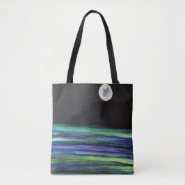 Moon over water - kunstwerk tote bag