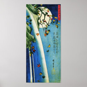 Moon Over Waterfall Hiroshige Poster