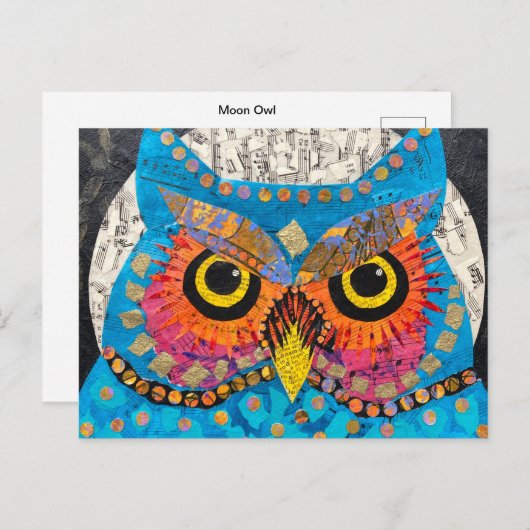 Moon Owl Briefkaart (Voorkant / Achterkant)