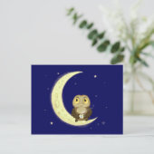 Moon owl middernacht koffie briefkaart (Staand voorkant)