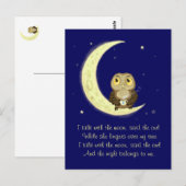Moon owl middernacht koffiepoëzie briefkaart (Voorkant / Achterkant)