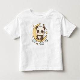 Moon Panda - Schattigee panda zittend op de halve  Kinder Shirts