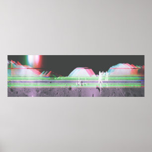 Moon Panorama Apollo 17 Glitch (Taller) Poster