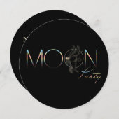 Moon Party - Uitnodiging Kaart (Voorkant / Achterkant)