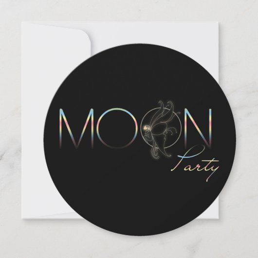 Moon Party - Uitnodiging Kaart (Voorkant)