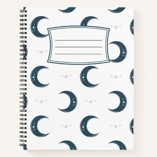 Moon Pattern Spiral Notebook 8.5x11 Notitieboek (Voorkant)