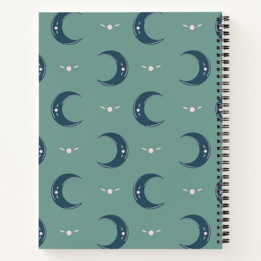 Moon Pattern Spiral Notebook 8.5x11 Notitieboek (Achterkant)