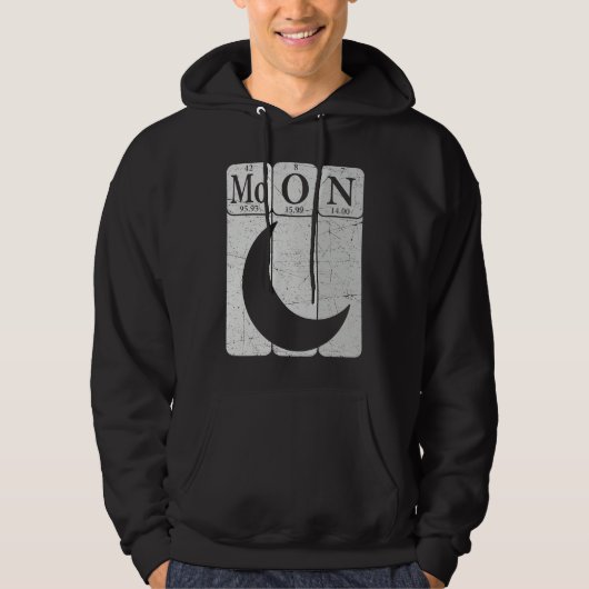 Moon Periodic Table Elements Moon Space Nerd Moon Hoodie (Voorkant)