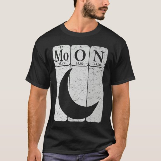 Moon Periodic Table Elements Moon Space Nerd Moon T-shirt (Voorkant)