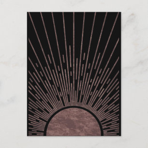 Moon Phase Arch Abstracte Sun en Sun Rays Set, 1/6 Briefkaart