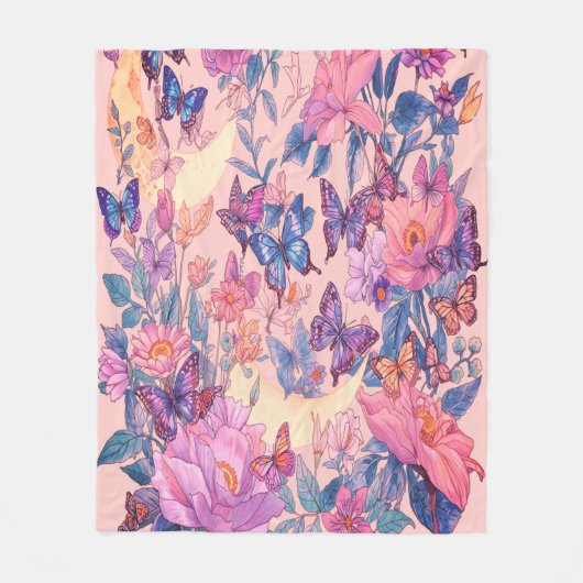 Moon Phase Blanket – Gezellige Hemelse Gooi Fleece Deken (Voorkant)