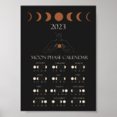 Moon Phase Calendar 2023 Wall Art Poster (Voorkant)