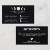 Moon Phase Candle Spell Visitekaartje (Voorkant / Achterkant)