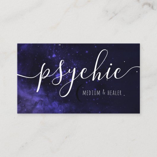 Moon Phase Celestial Sky Psychic Medium Healer Visitekaartje (Voorkant)