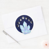 Moon Phase Crystal Classic Ronde Sticker (Envelop)