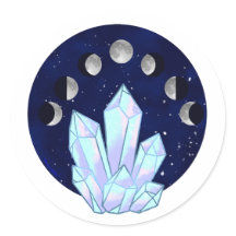 Moon Phase Crystal Classic Ronde Sticker
