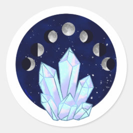 Moon Phase Crystal Classic Ronde Sticker