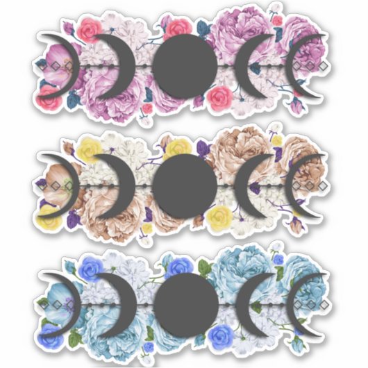 Moon Phase Floral Sticker Set (Voorkant)