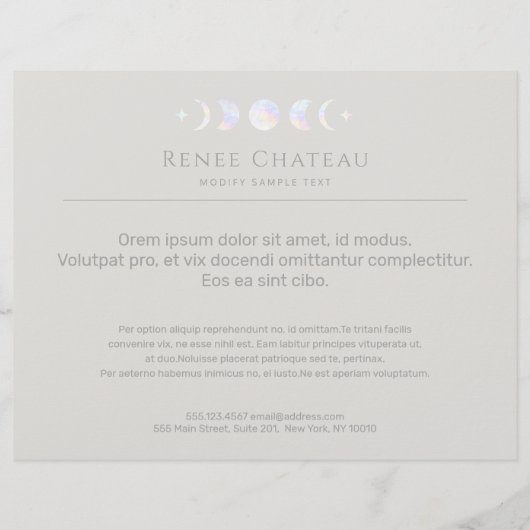 Moon Phase Flyer (Achterkant)